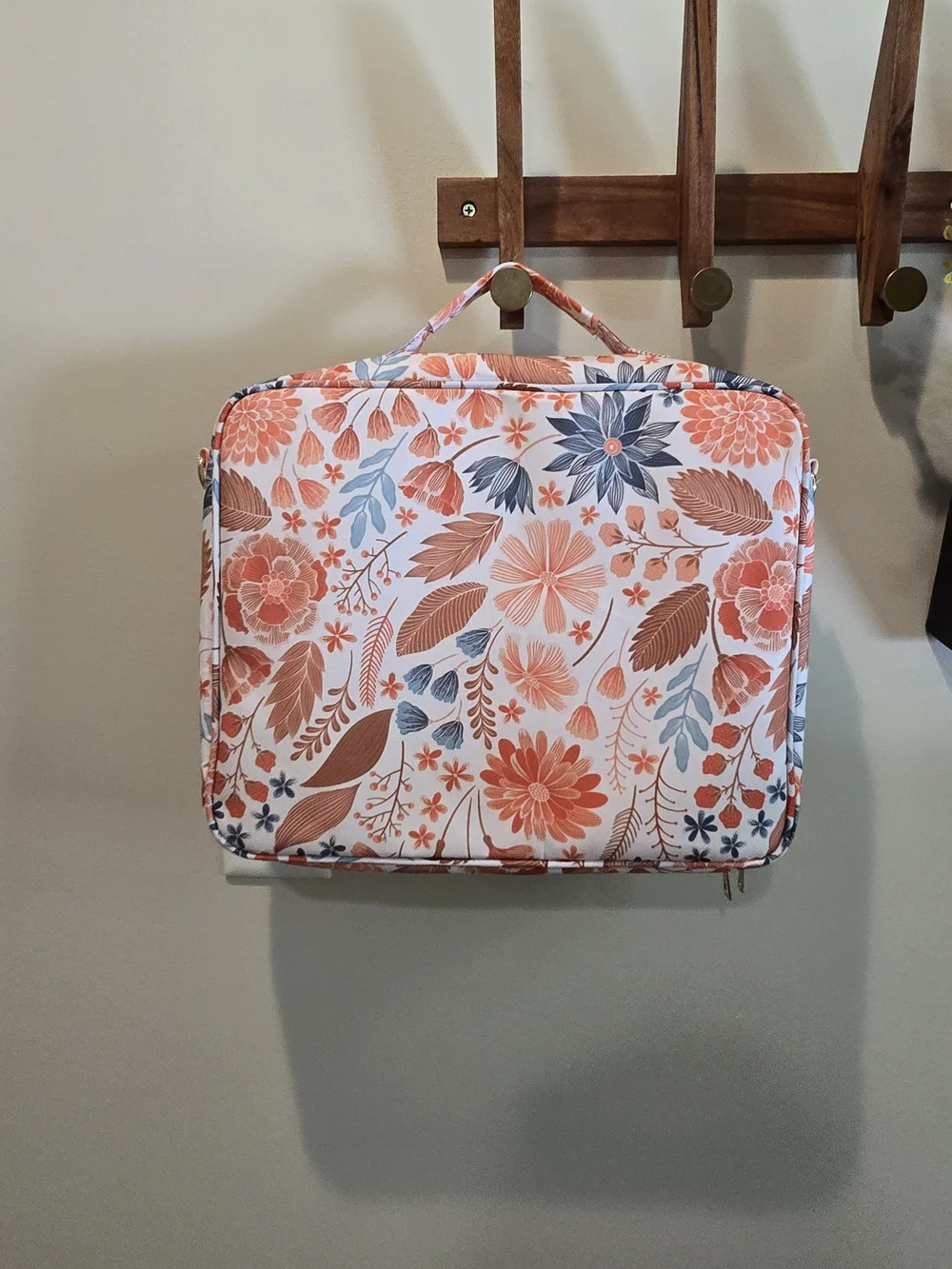 Floral 'BIBLE' Carry Case in Coral and Blue - Picture 4 of 7